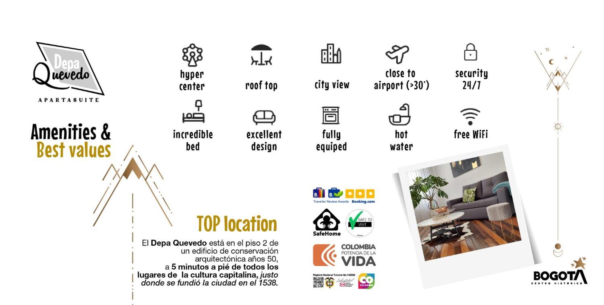 Depa Quevedo - Trendy Revamped Flat - Exceptional Spot In Bogota'S Historic Colonial Square - Candelaria Exterior foto